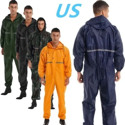 Rainsuit Waterproof Storm Jumpsuit Overalls Mens One Piece Rain Protection Coat  • $34.96