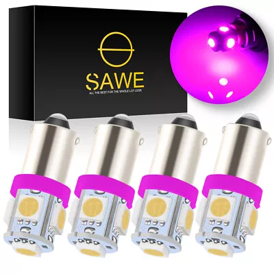 4 X SAWE Pink T11 BA9S T4W H6W 1895 57 5-SMD LED Light Bulb Lamp For Dome Map • $7.97