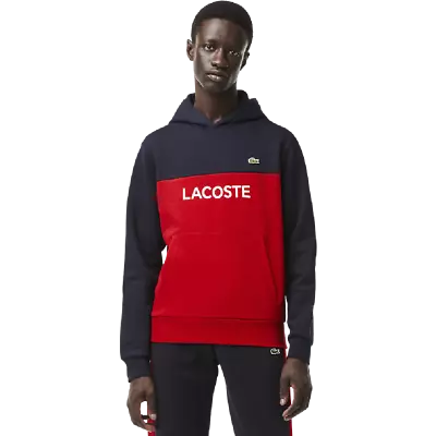 Lacoste | Colour Block Logo Hoodie Abysm/red • $219.99