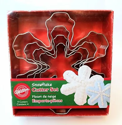 VTG New Wilton NESTING SNOWFLAKES Metal Cookie Cutter Set Of 4 Christmas • $6.20