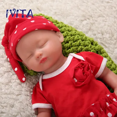 IVITA 15'' Handmade Sleeping Baby Girl Lifelike Silicone Reborn Doll 1800g • $52.50