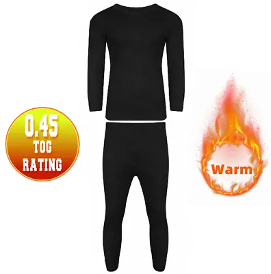 Mens Thermal Long Johns Top T Shirt Bottom Trouser Underwear Set Full Sleeve • £5.95