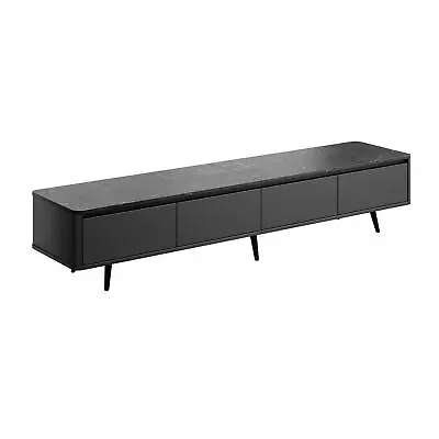 Handle-Free Design Black Marble Texture TV Stand With 4Drawers For TVs Up To 70  • $219.51