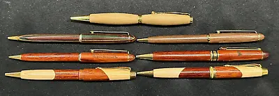 Lot Of 7 Wooden Pens & Pencils - Various Light & Dark Woods • $29.99