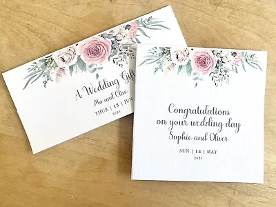 Handmade Personalised Wedding Day Engagement Card And Matching Money Gift Wallet • £7.45