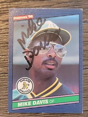 1986 Donruss Autograph Signed MIKE DAVIS Card #96 Oakland A's Auto • $3.75