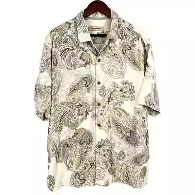 Tommy Bahama Mens 100% Silk Size XL Tropical Beach Short Sleeve Shirt Top Ocean • $44.89