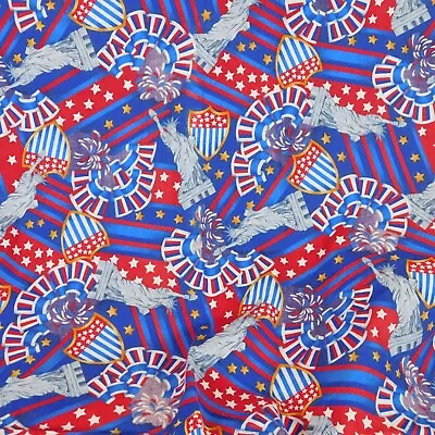 Patriotic Handmade Rod Ready Curtains 2 Panels VIP Cranston Liberty Fireworks • £14.48