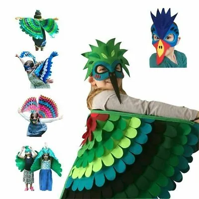 £14.75 • Buy Kids Girls Boys Owl Bird Wing With Mask Costume Halloween Fancy Dress Outfits
