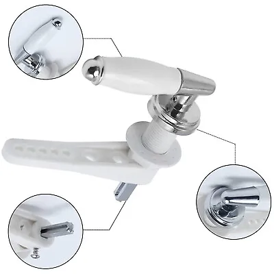 Toilet Handle Replacement Flush Lever Kit Cistern Lever Flush Handle Chrome • £8.41