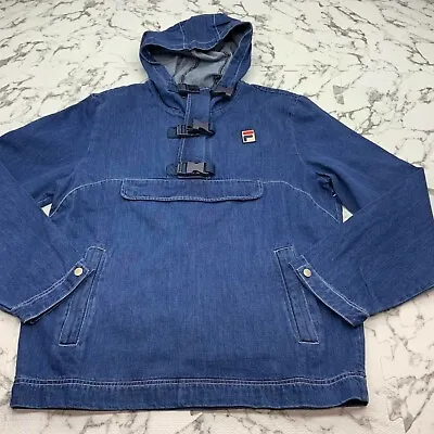 Men's Fila Blue Hooded Denim Dev Jacket • $99
