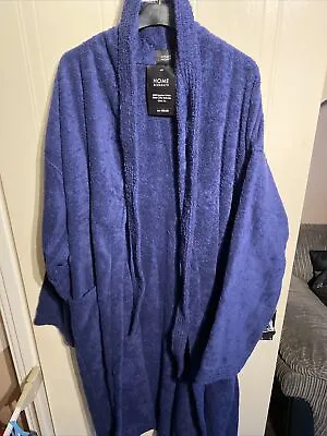 Home Bed & Bath Mens Navy Dressing Gown Size XL- Egyptian Cotton RRP £50 • £20