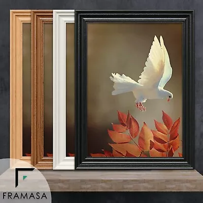 £7.20 • Buy Big Swept Black Picture Frames Square White Photo Poster Frame A1 A2 A3 A4 A5