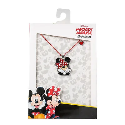 Disney Minnie Mouse Girls Fashion Jewelry Enamel Pendant Necklace 19  Chain • £3.99