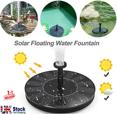 Solar Powered Floating Fountain Pump Water Feature Aquarium Garden Pool Pond +++ • £10.85