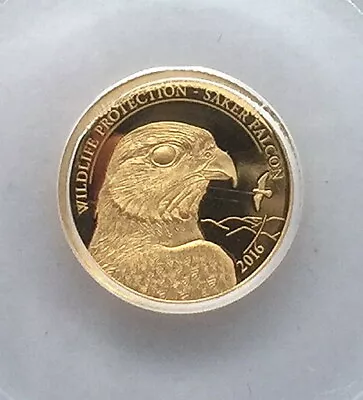 Mongolia 2016 Saker Falcon 1000 Tugrik PCGS PR69 Gold CoinProof • $112.50