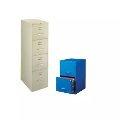 2 Piece Value Pack 4 And 2 Drawer Filing Cabinet In Putty And Blue • $395.83