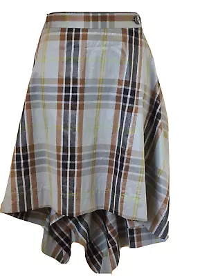 Vivienne Westwood Tartan Taffeta Check Asymmetric Skirt Size 40 UK 8 • £175