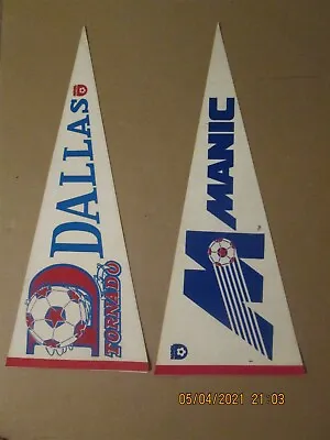 NASL Dallas Tornado & Montreal Manic Vintage Lot Of 2 Team Logo Pennants • $32