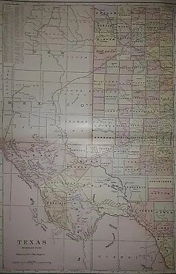 $21.89 • Buy Old 1901 Railroad & County Map ~ WEST / WESTERN TEXAS - FORT STOCTON - PECOS