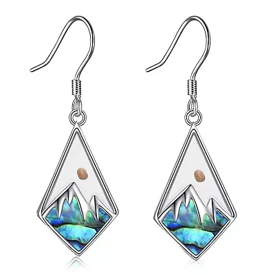 AOBOCO Silver Dangle Earrings For Women S925 Abalone Shell Mustard Seed Tur... • $58