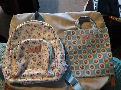 2 X Cath Kids Bags Coated Cotton/Oilcloth Rucksack & Tote Shopper Job Lot • £6.49