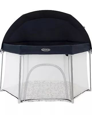 GRACO EverGo Baby Playpen Lightweight  Foldable  Large Canopy Round  Zipper Door • £49.99