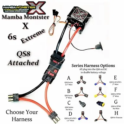 RCP-RTR Castle Mamba Monster X 6s Extreme ESC QS8 Attached Choose A Harness RTR • $189.99