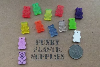 6x Tiny Gummy Bears Acrylic Charms/pendants/jewellery Making/craft's/laser Cut • £2