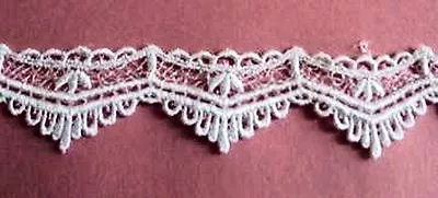 Venise Lace Trim Quilt Satin Guipure Bridal Fabric Rayon 4.5yds 1-1/2  #1683v • $8.75