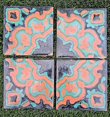 Antique California Pottery Spanish Revival Tile Loose Red Clay Tile Set Of 4 6x6 • $224