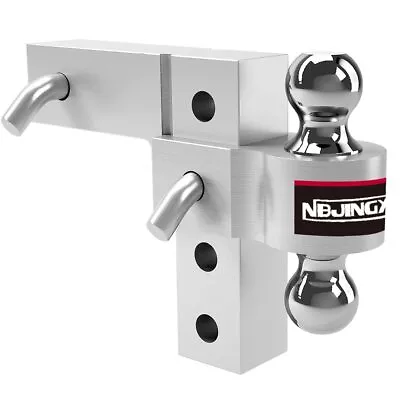 2  Receiver Adjustable Trailer Hitch 3500LBS Dual Ball Fits 6'' Drop/Rise • $82.64