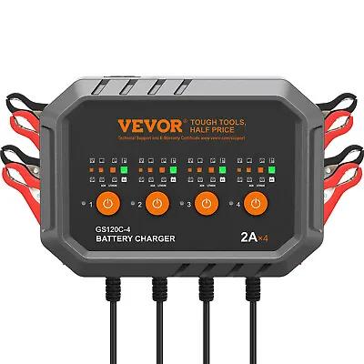 VEVOR Smart Battery Charger 2A X 4 LiFePO4 Lead-Acid Car Battery Maintainer • $50.75