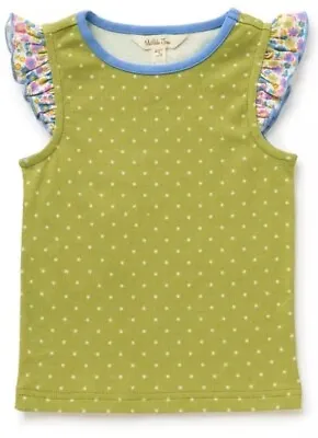 Matilda Jane DITZY DAISY Tank Size 6Green Polka Dot Flutter Sleeves Daydream • $25.99