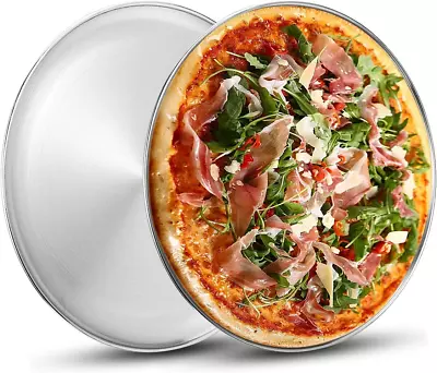 Deedro Stainless Steel Pizza Pan 13½ Inch Round Pizza Tray Pizza Baking Sheet H • $22.40