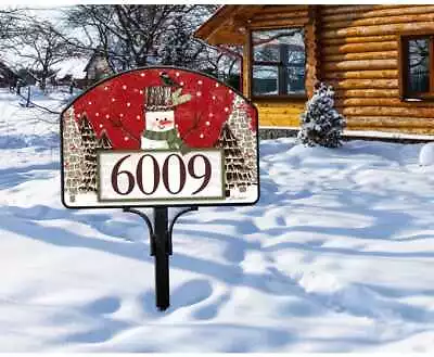 Yard Design Magnet Address Marker House Number Sign SNOWMAN S'mores Woodsy ❤️tw • $17