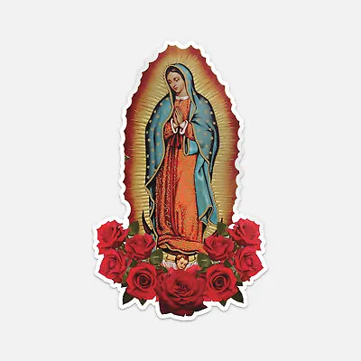 Virgin Mary Roses Deangelo Virgen De Guadalupe Sticker Vinyl Car Bumper Decal • $3.84