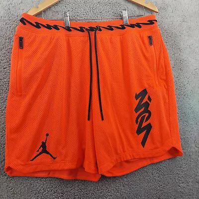 New Jordan Zion Dri-FIT Mesh Shorts Bright Crimson DH0596-635 Men's Size M • $29.99