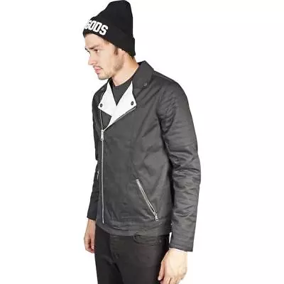 Kill City Men Black And White Moto Jacket Retails $220.00 • $29.50