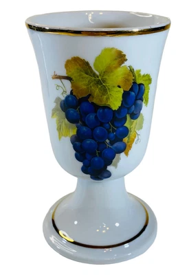 $19.99 • Buy Naaman Israel Fine Porcelain Kiddush Cup For Wine Grape Cluster Design Gold Trim