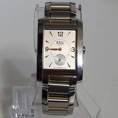 ESQ SWISS Watch Swiss Quartz Silver Gold Band NEW BATTERY  • $59