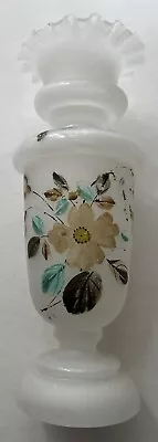 Antique Victorian Hand Painted Blown Bristol Glass Vase 8 3/4” Tall • $12.99