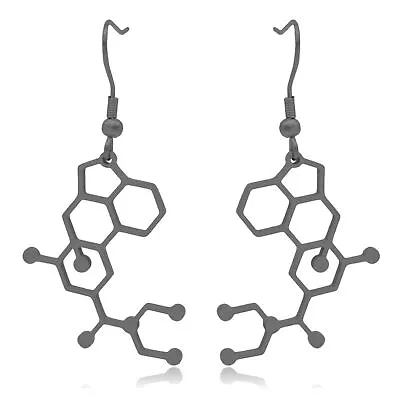 LSD Lysergic Acid Diethylamide Molecule Stainless Steel Dangle Earrings • $17.99