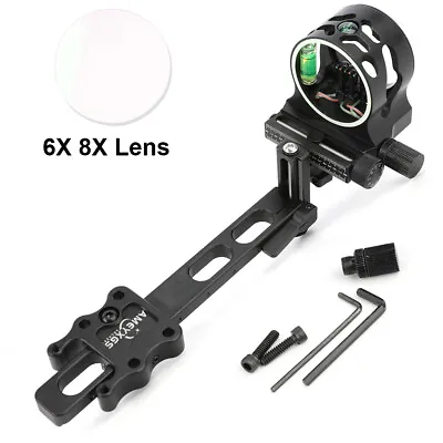 Hunting 5 Pin Sight Compound Bow 6x 8x Lens .019  Pin Micro Adjust Archery RH LH • $58.43