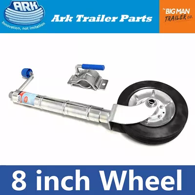 Ark 8  Trailer Jockey Wheel Clamp On Style 350kg Rate 250mm Solid Rubber JWN8C • $95