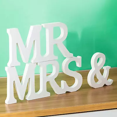 MR And MRS Sign For Wedding Table Vintage Rustic MR & MRS Decoration Signs Bl... • $13.99