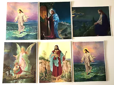 Lot Of 6 Vintage 1960's Litho Print Pictures Jesus Guardian Angel • $25