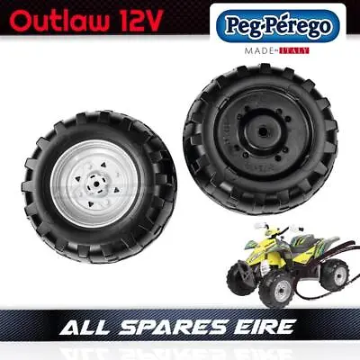 Peg Perego Polaris Outlaw Atv Quad 12 Volt Replacement Rear Wheel Tyre • £29.95