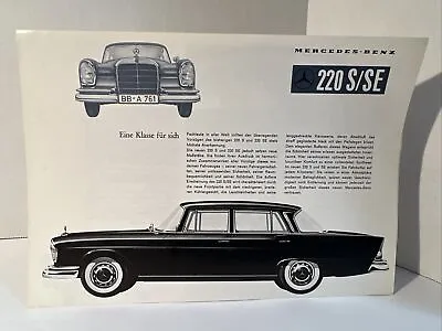 1959 Mercedes-Benz 220S & 220SE European Special Brochure Catalog GERMAN • $35