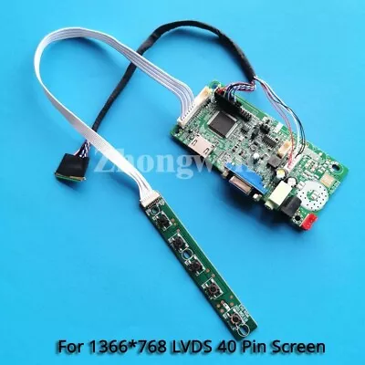 For HT140WXB-100/501 Laptop LVDS-40 Pin 1366x768 HDMI+VGA Controller Board Kit • $19.61